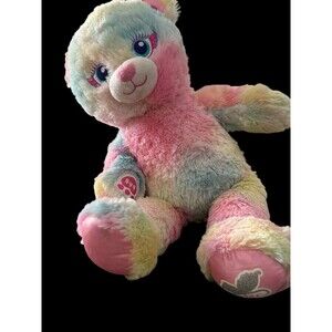 Build a Bear Rainbow Dreams Bear Pastel Plush 16" Wing Fairy Stuffed Animal Soft